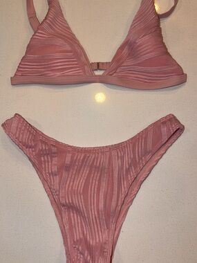 SeaMolly Pink Triangle Bikini Set. Size Small
